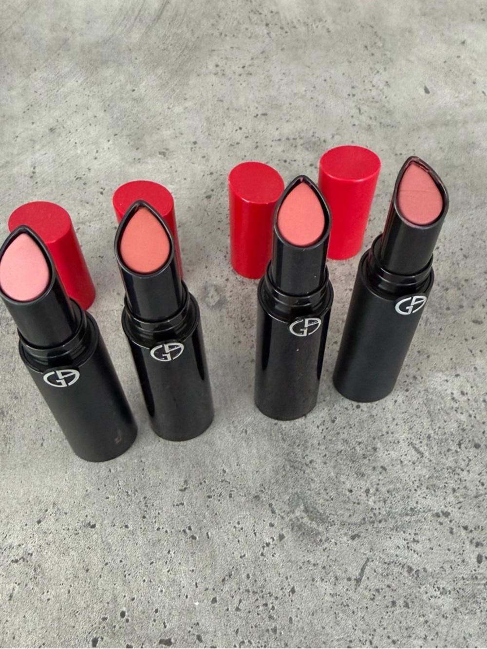 4 x Giorgio Armani Red and Black Lip Color Tubes